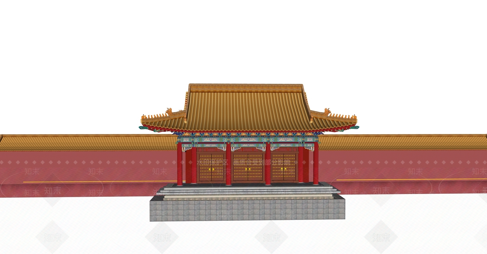 中式寺庙建筑SU模型下载【ID:1106882534】