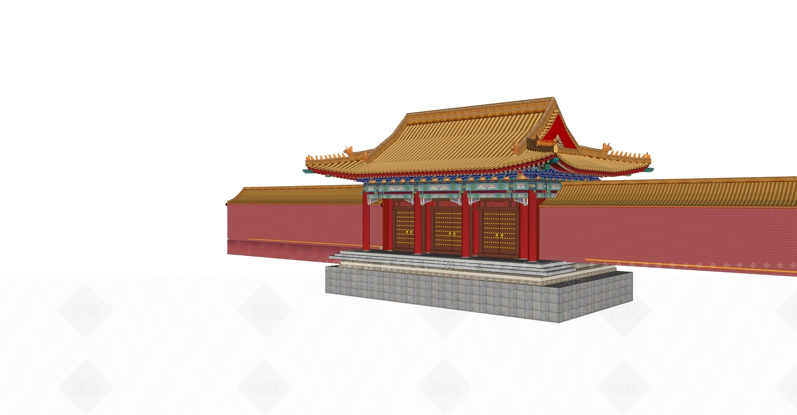 中式寺庙建筑SU模型下载【ID:1106882534】