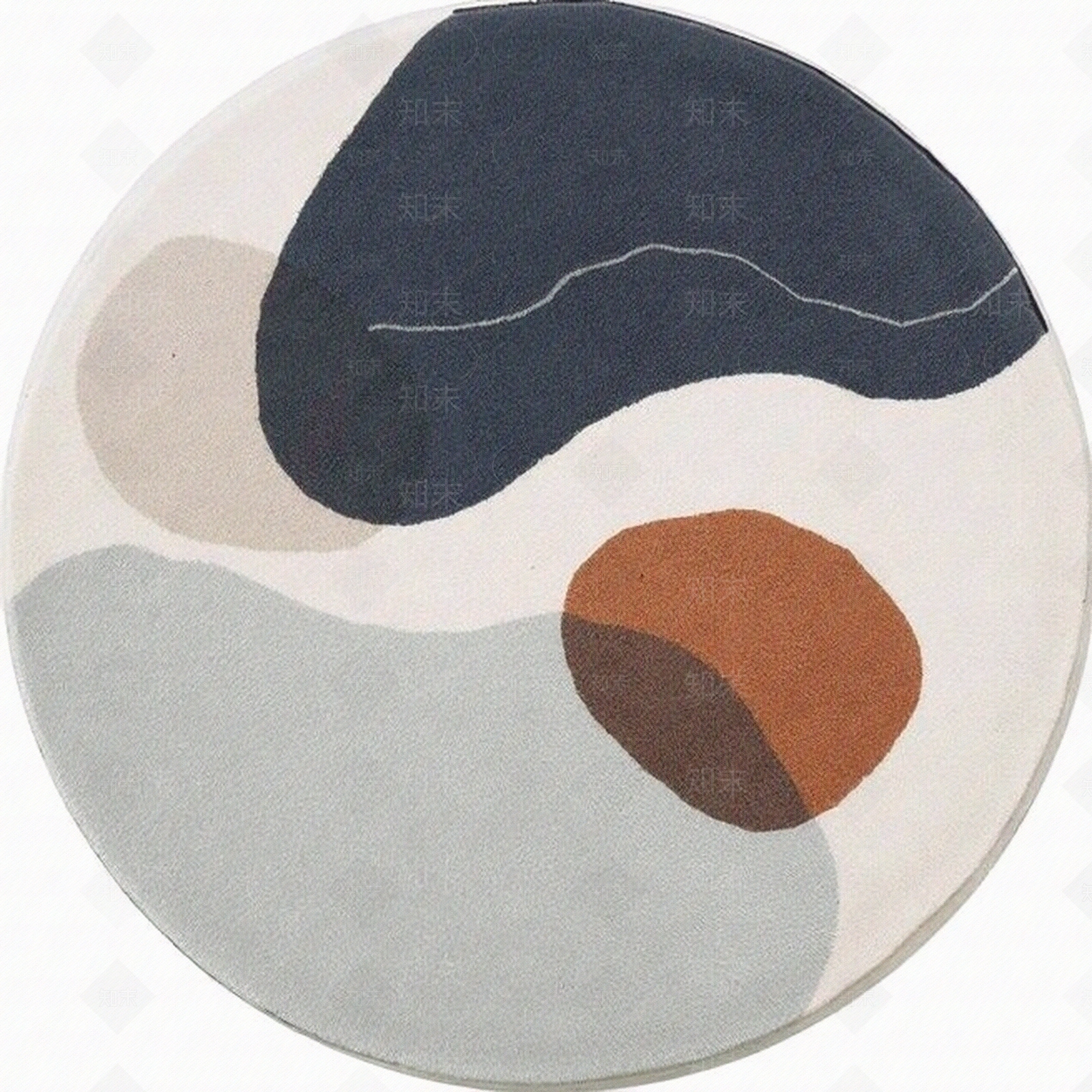 轻奢风圆形地毯贴图下载【ID:1195351197】