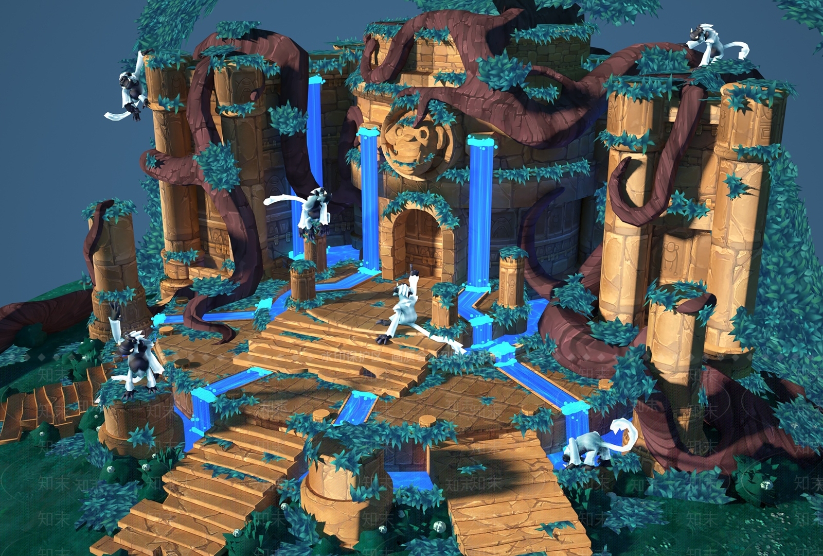 现代卡通猴岛3D模型下载【ID:1106883038】