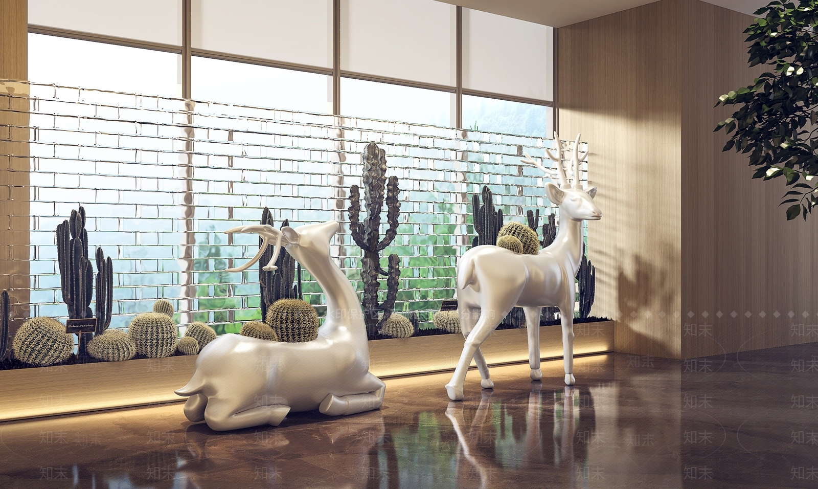 现代雕塑鹿3D模型下载【ID:1106883849】