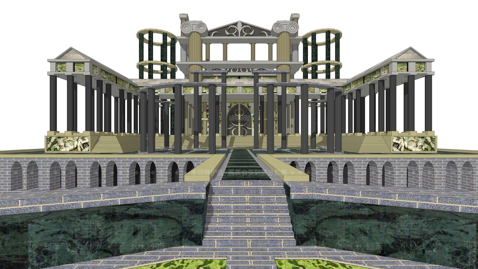欧式寺庙建筑SU模型下载【ID:1106888703】