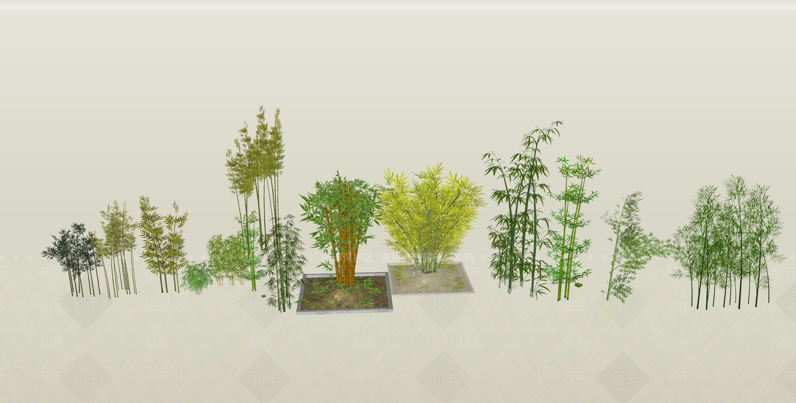 现代竹子SU模型下载【ID:1106898347】