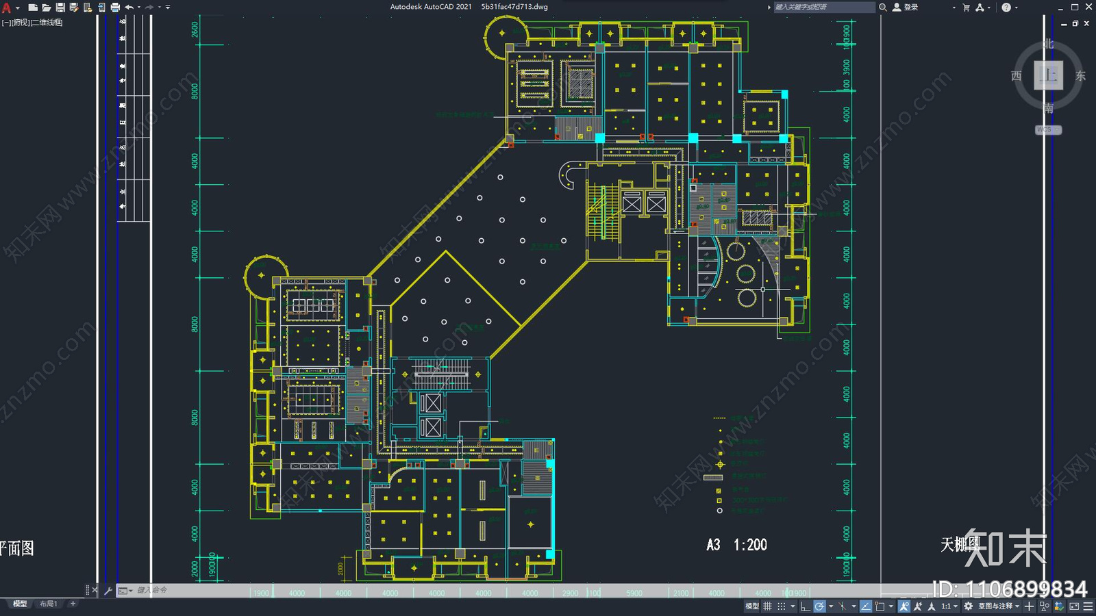 现代简约办公空间cad施工图下载【ID:1106899834】