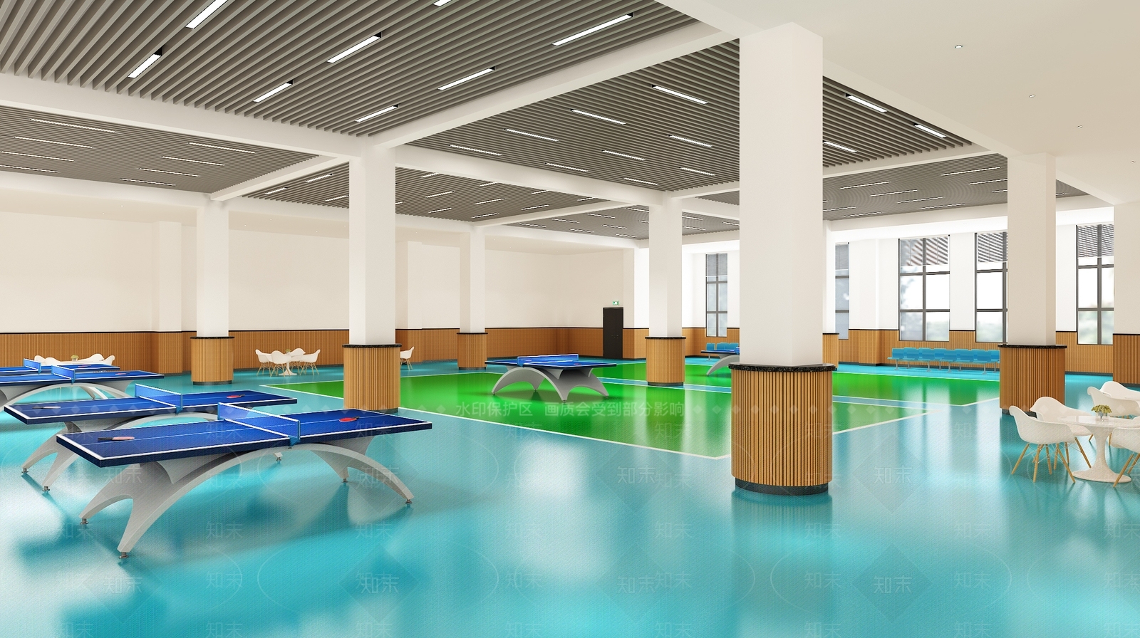 现代乒乓球馆3D模型下载【ID:1107254229】