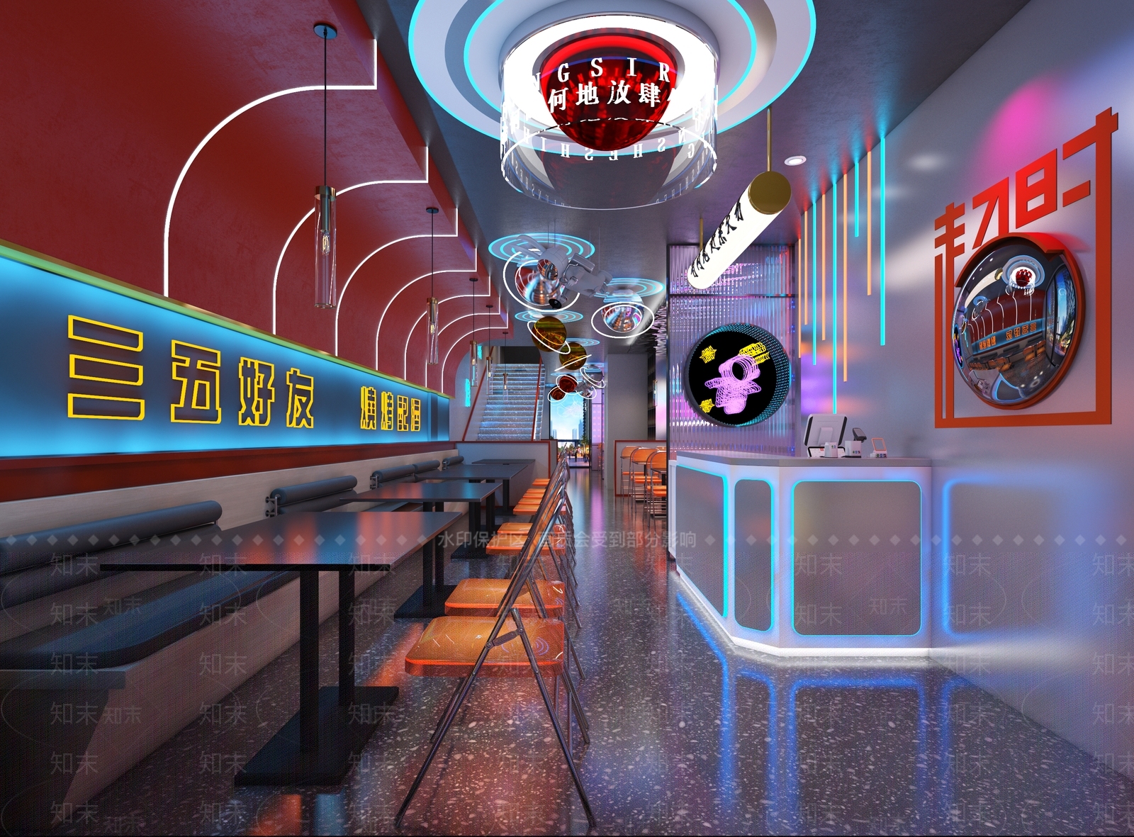 现代烧烤店3D模型下载【ID:1106925037】
