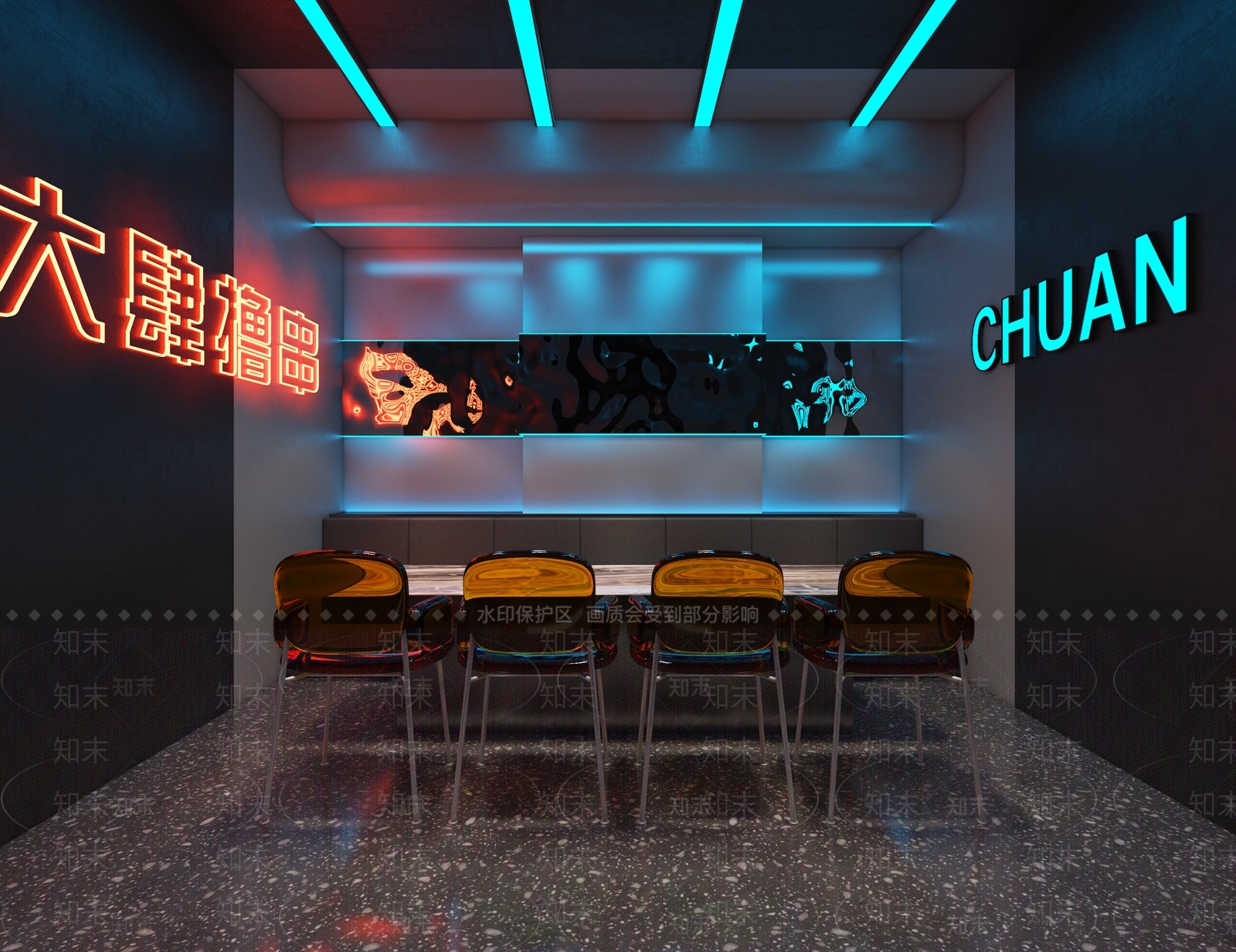 现代烧烤店3D模型下载【ID:1106925037】
