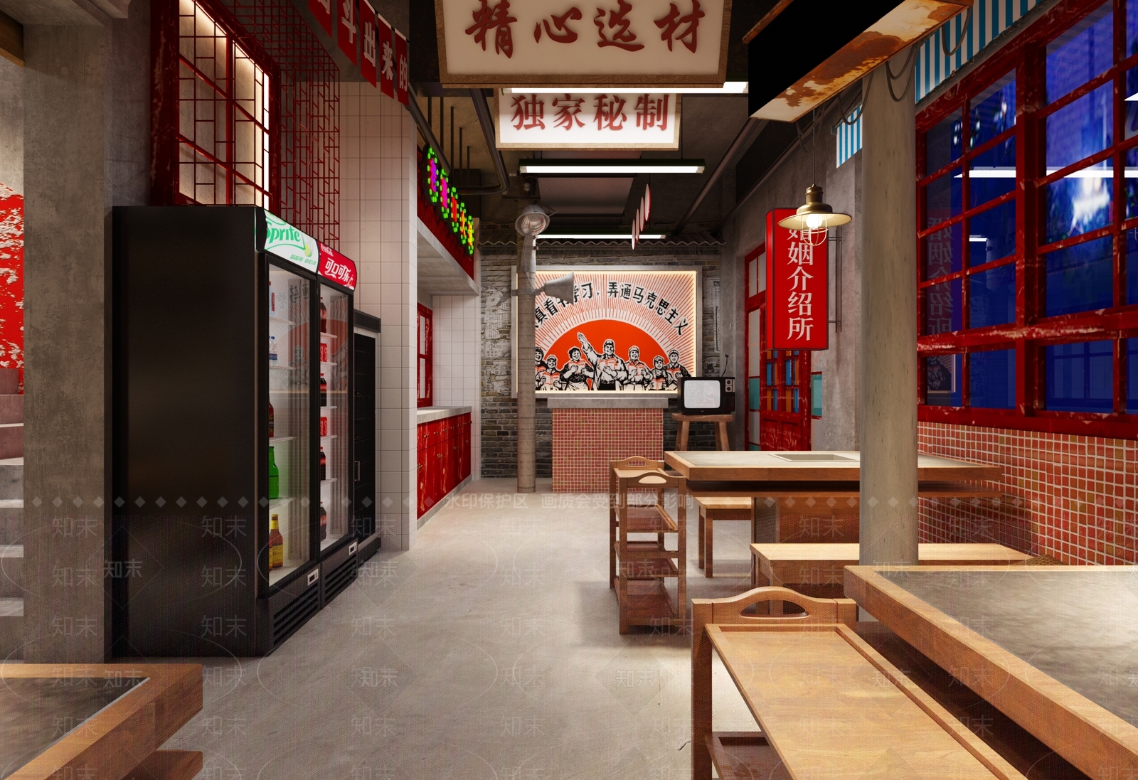 民国复古火锅店3D模型下载【ID:1106926114】