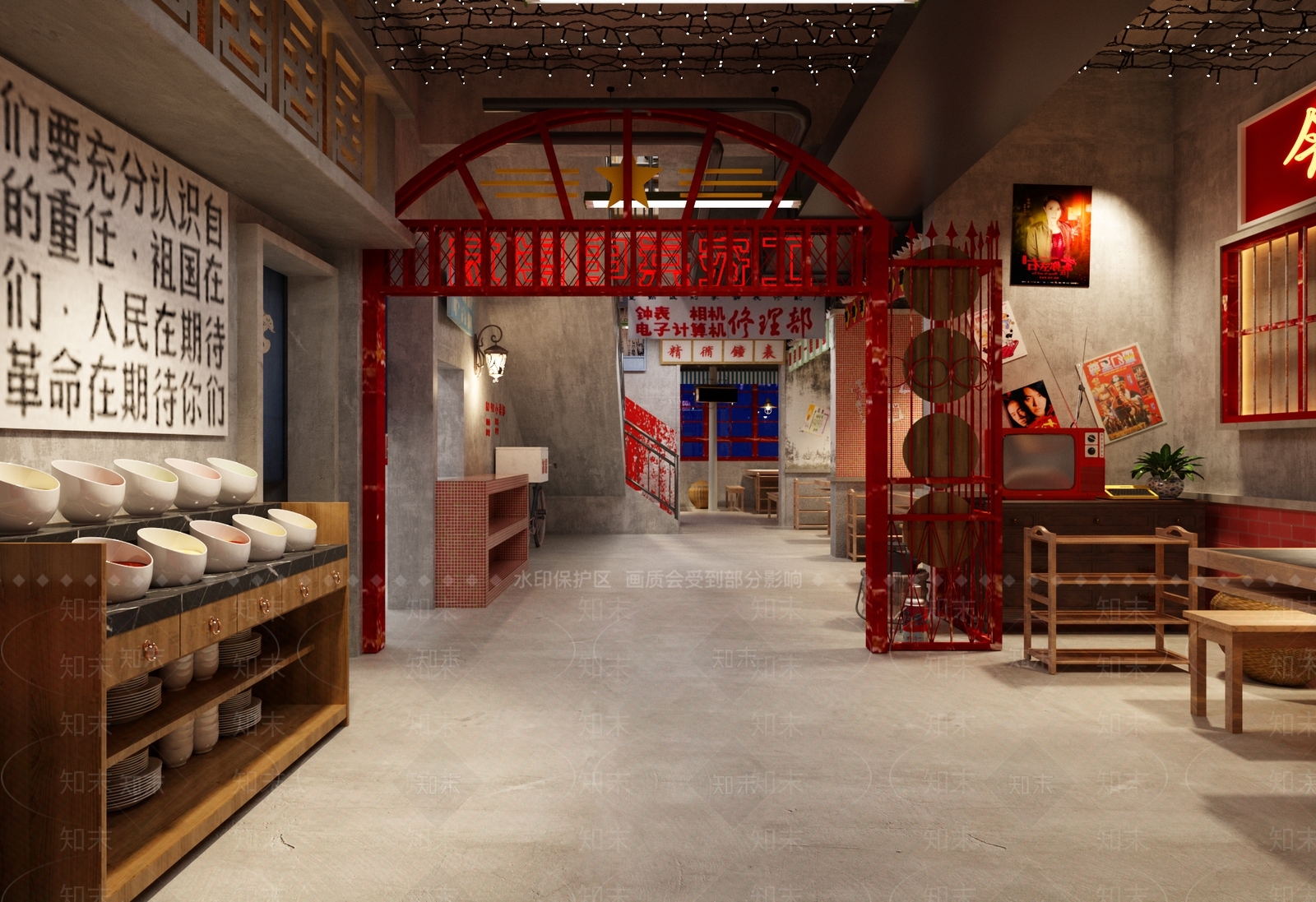 民国复古火锅店3D模型下载【ID:1106926114】