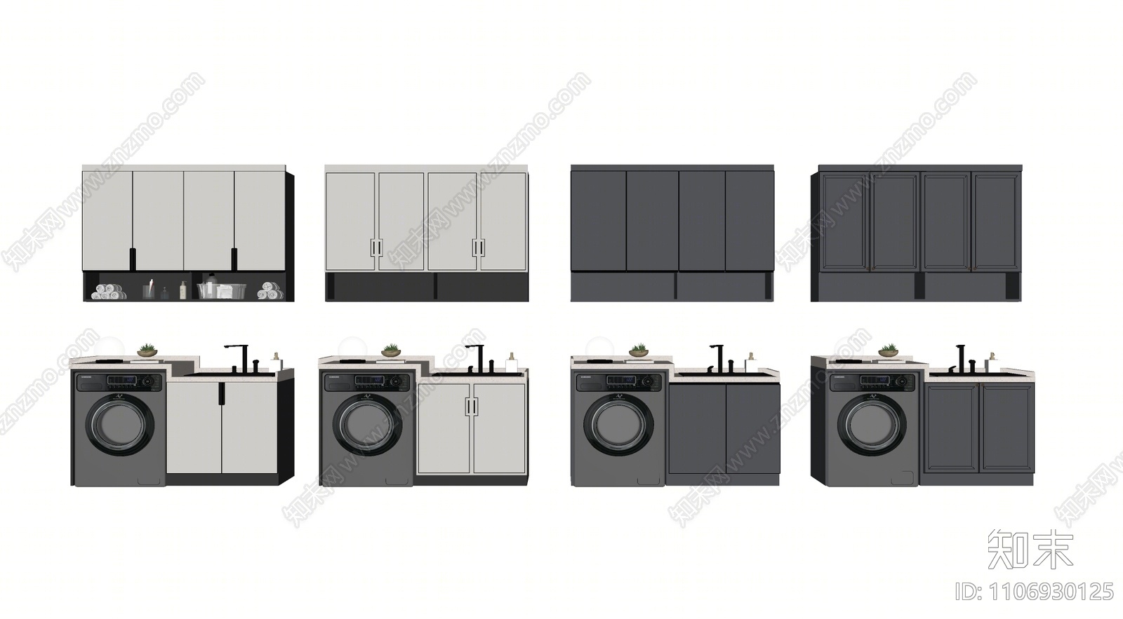 现代洗衣柜SU模型下载【ID:1106930125】