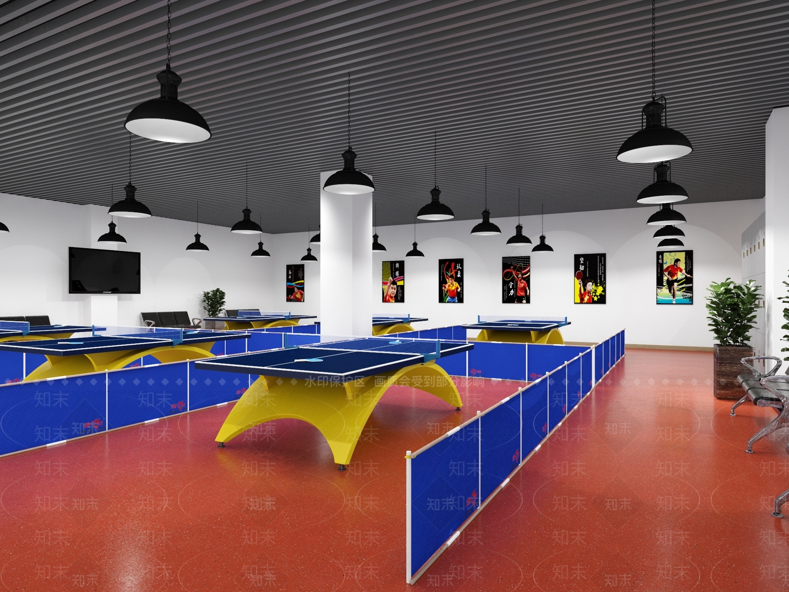 现代乒乓球馆3D模型下载【ID:1106928461】