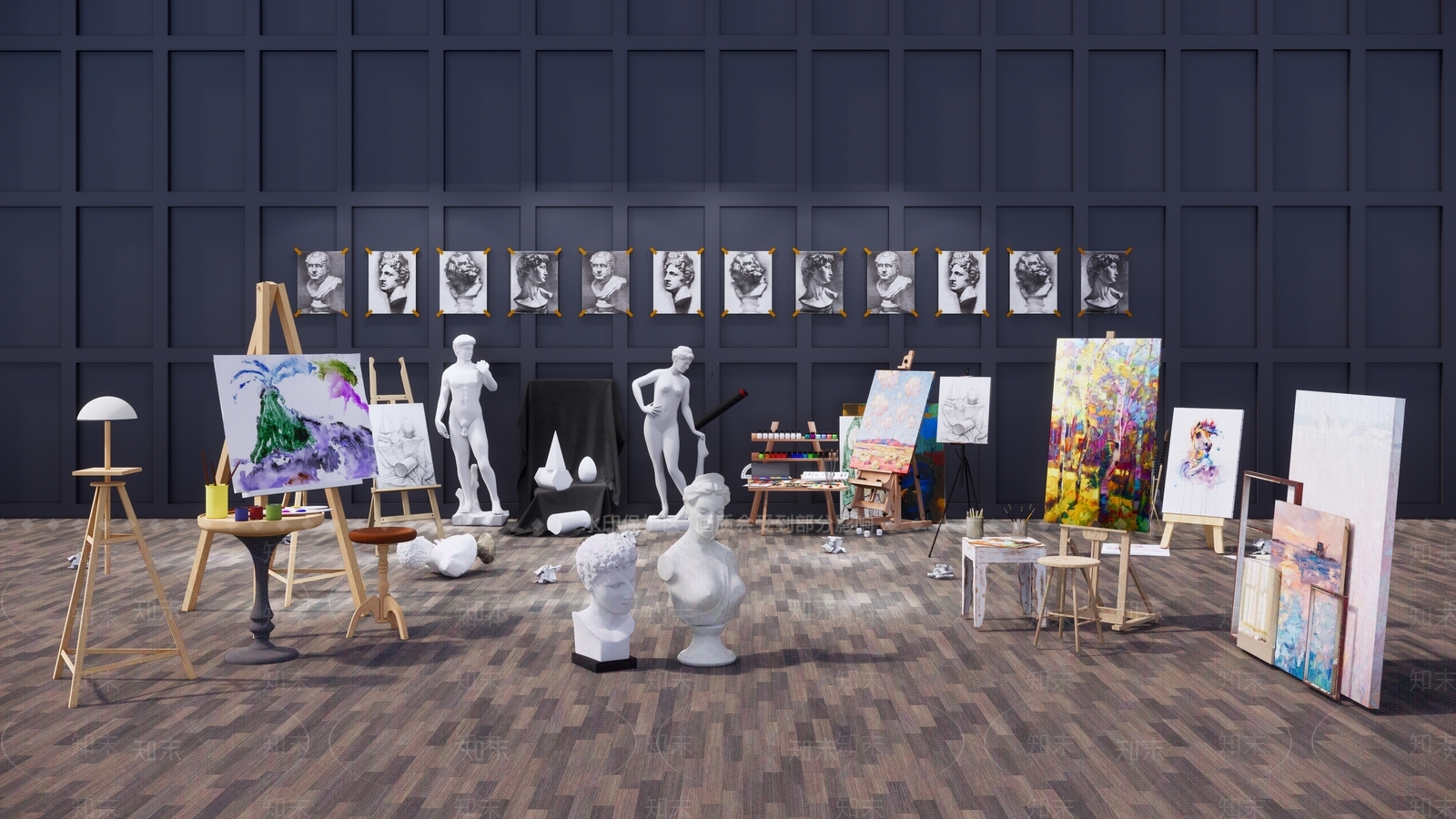 现代画架SU模型下载【ID:1106933903】