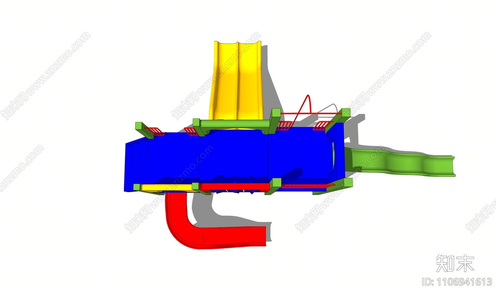 现代儿童滑梯SU模型下载【ID:1106941613】