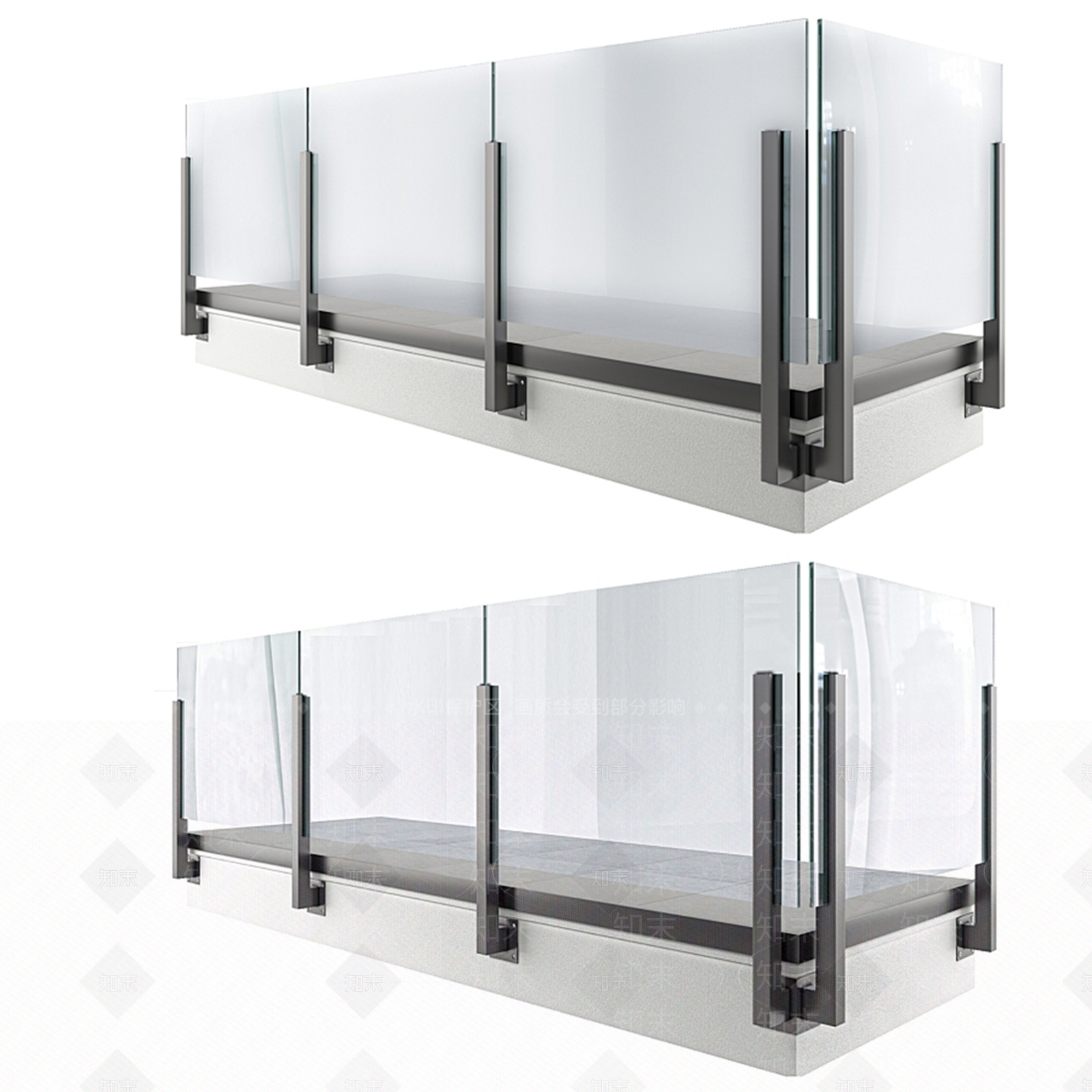 现代阳台栏杆3D模型下载【ID:1106944556】