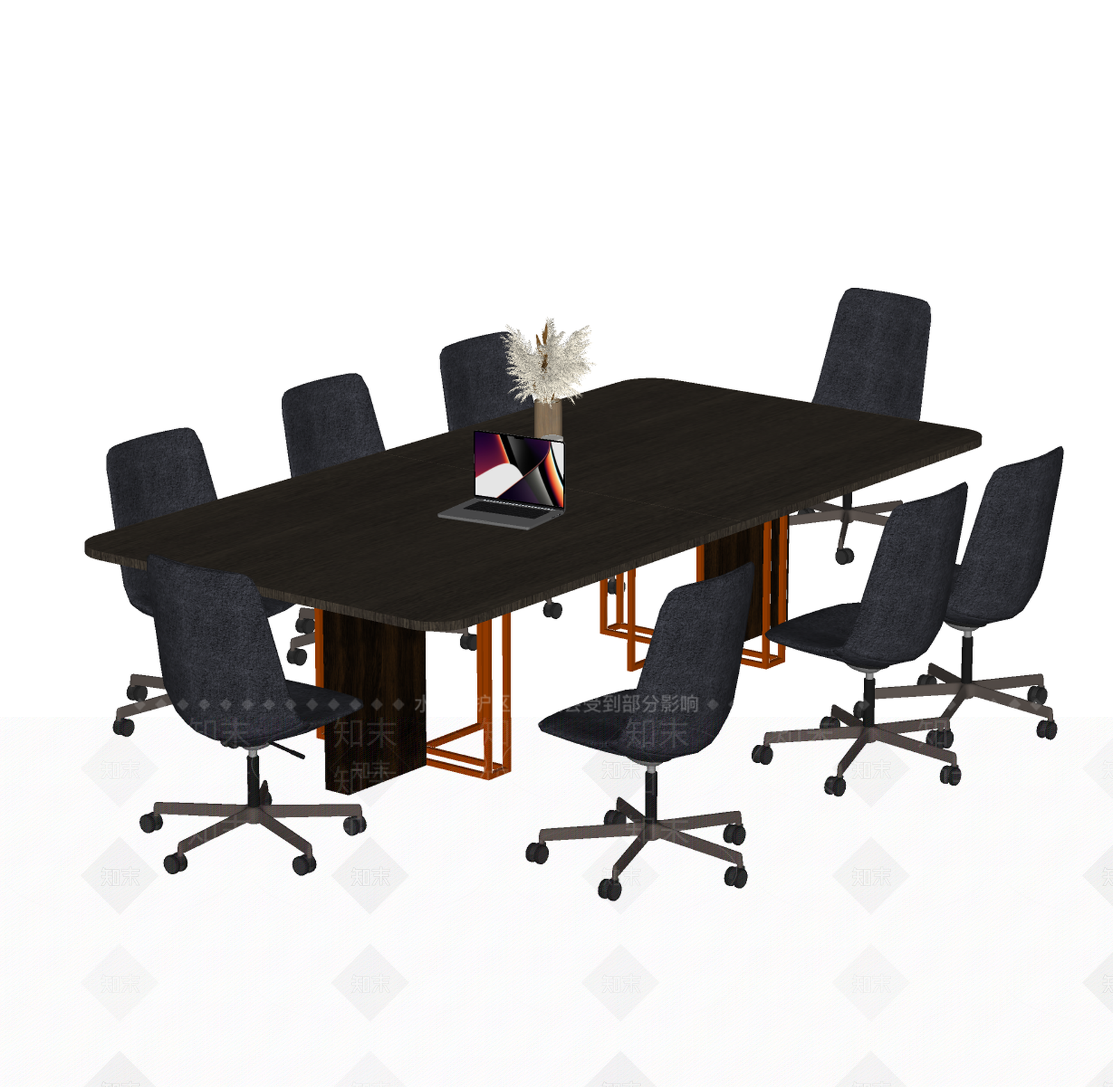 现代会议桌椅组合SU模型下载【ID:1106946166】