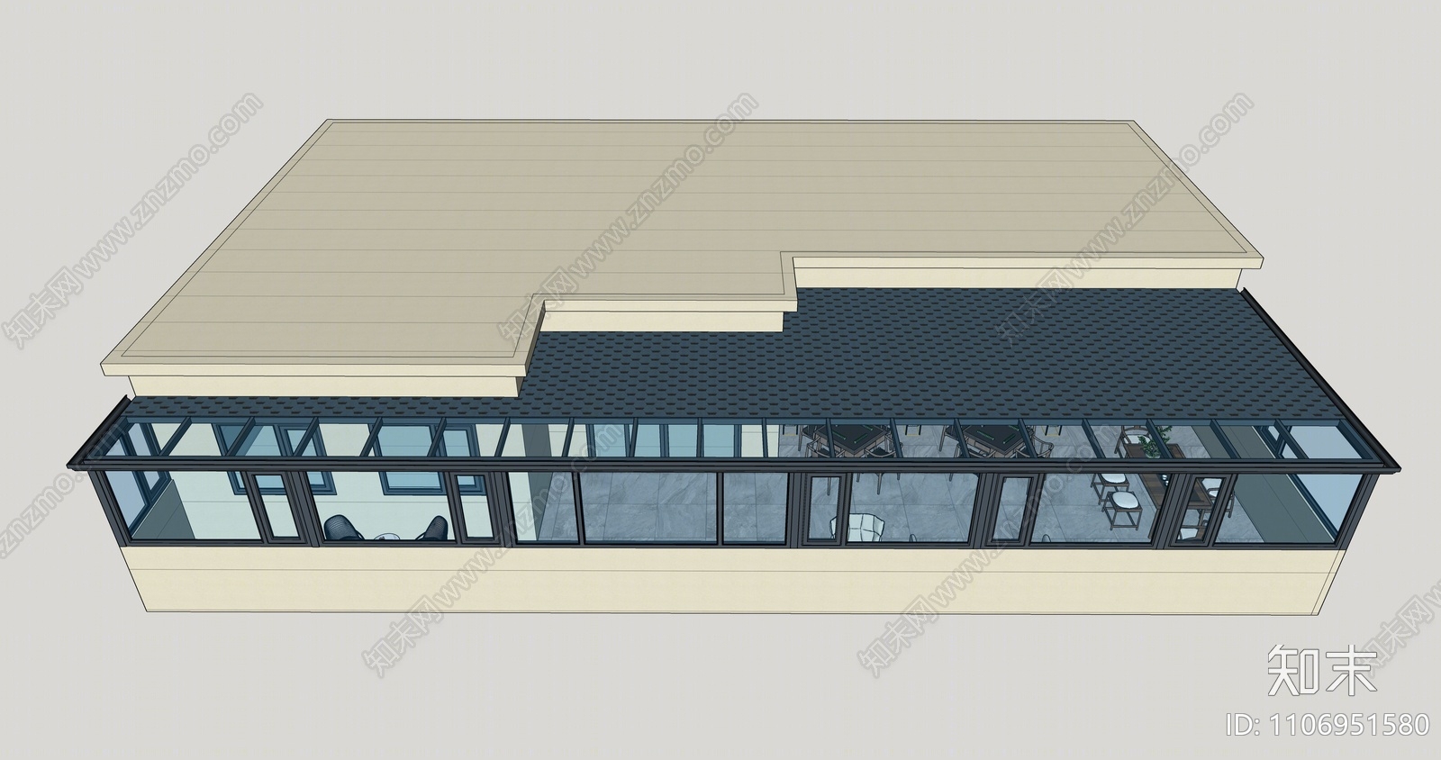 现代阳光房SU模型下载【ID:1106951580】
