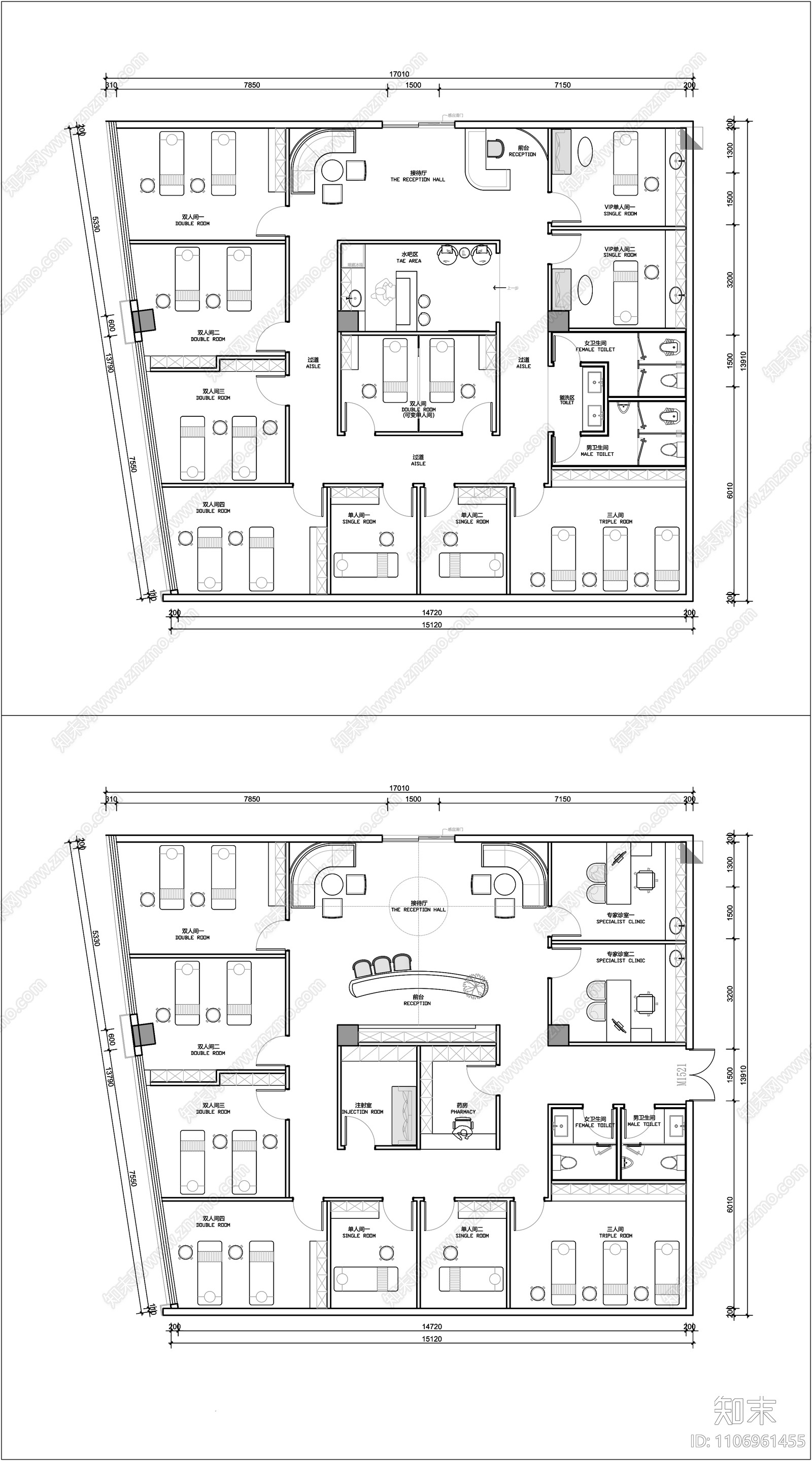 中医馆理疗施工图施工图下载【ID:1106961455】