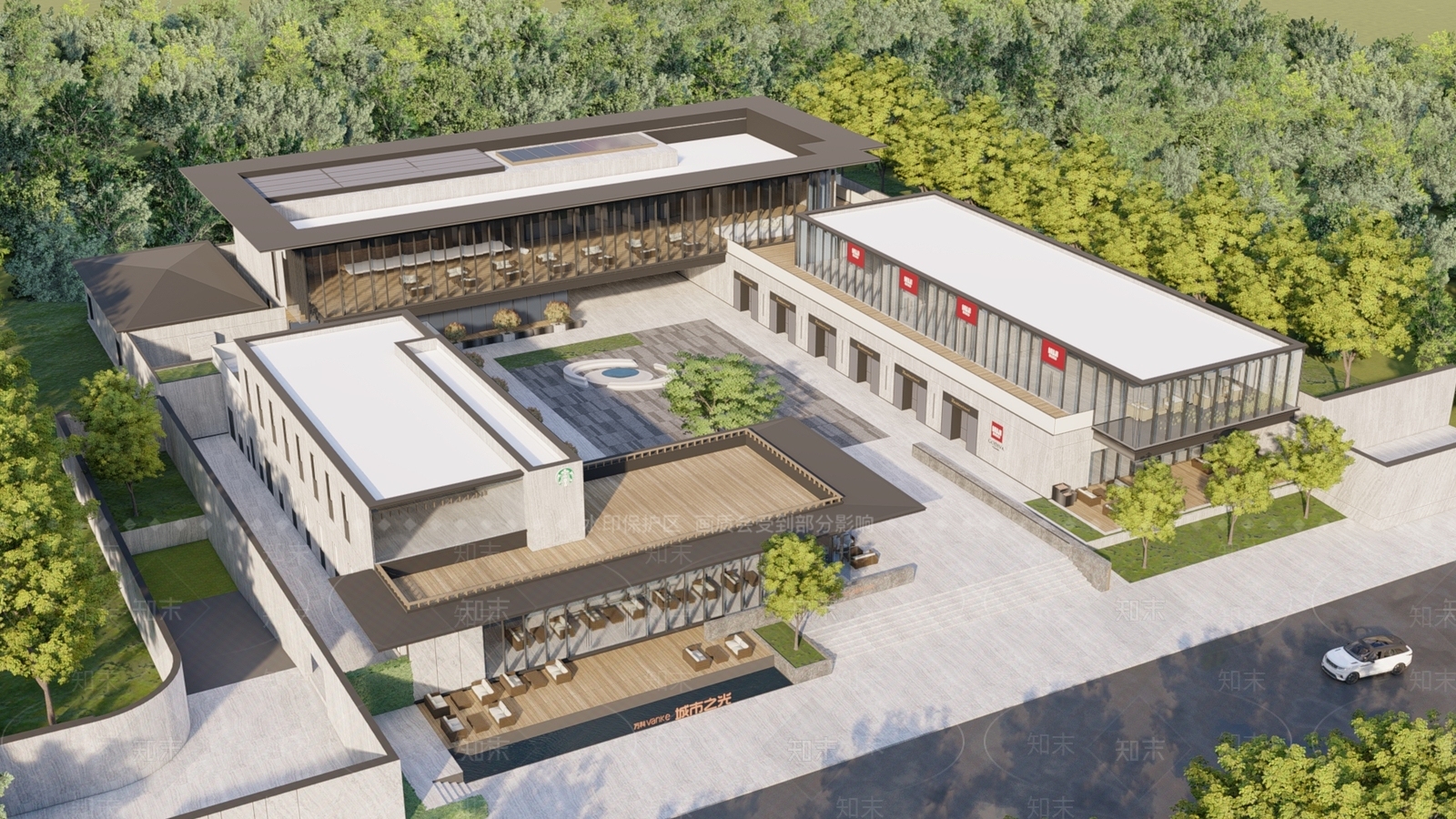 现代售楼处建筑SU模型下载【ID:1106963692】