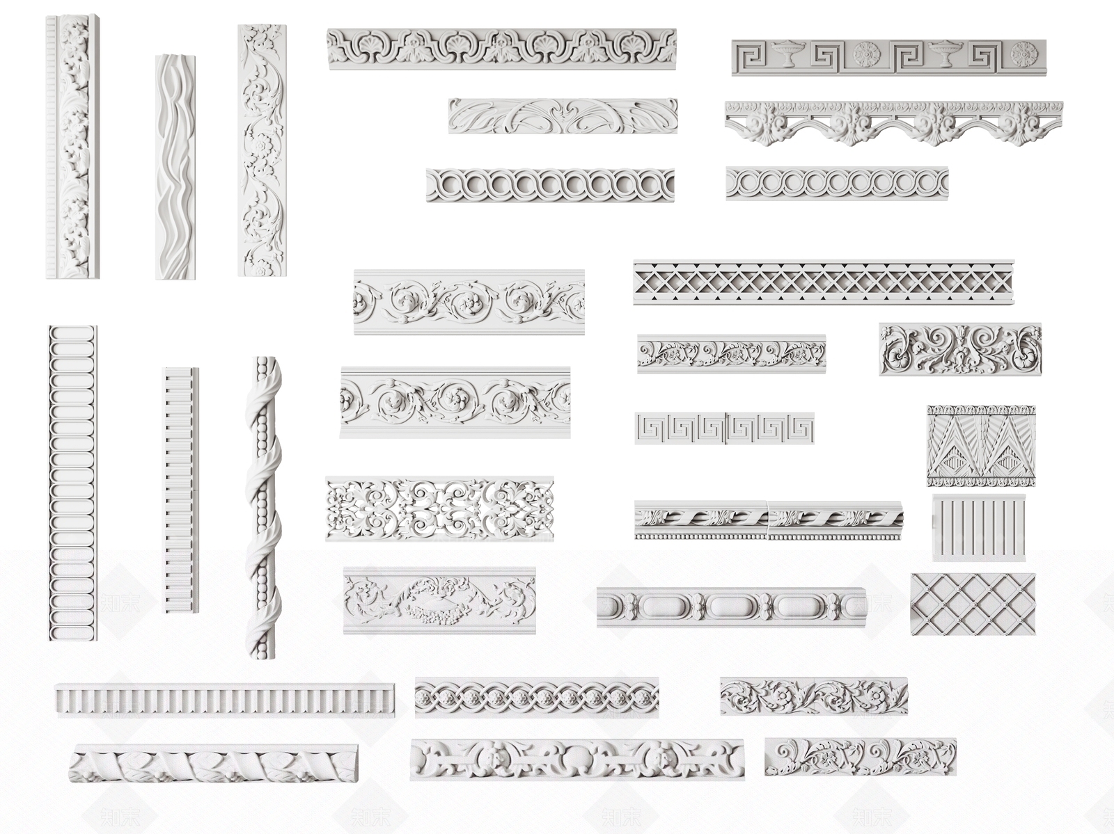 欧式古典欧式石膏线条3D模型下载【ID:1106964651】