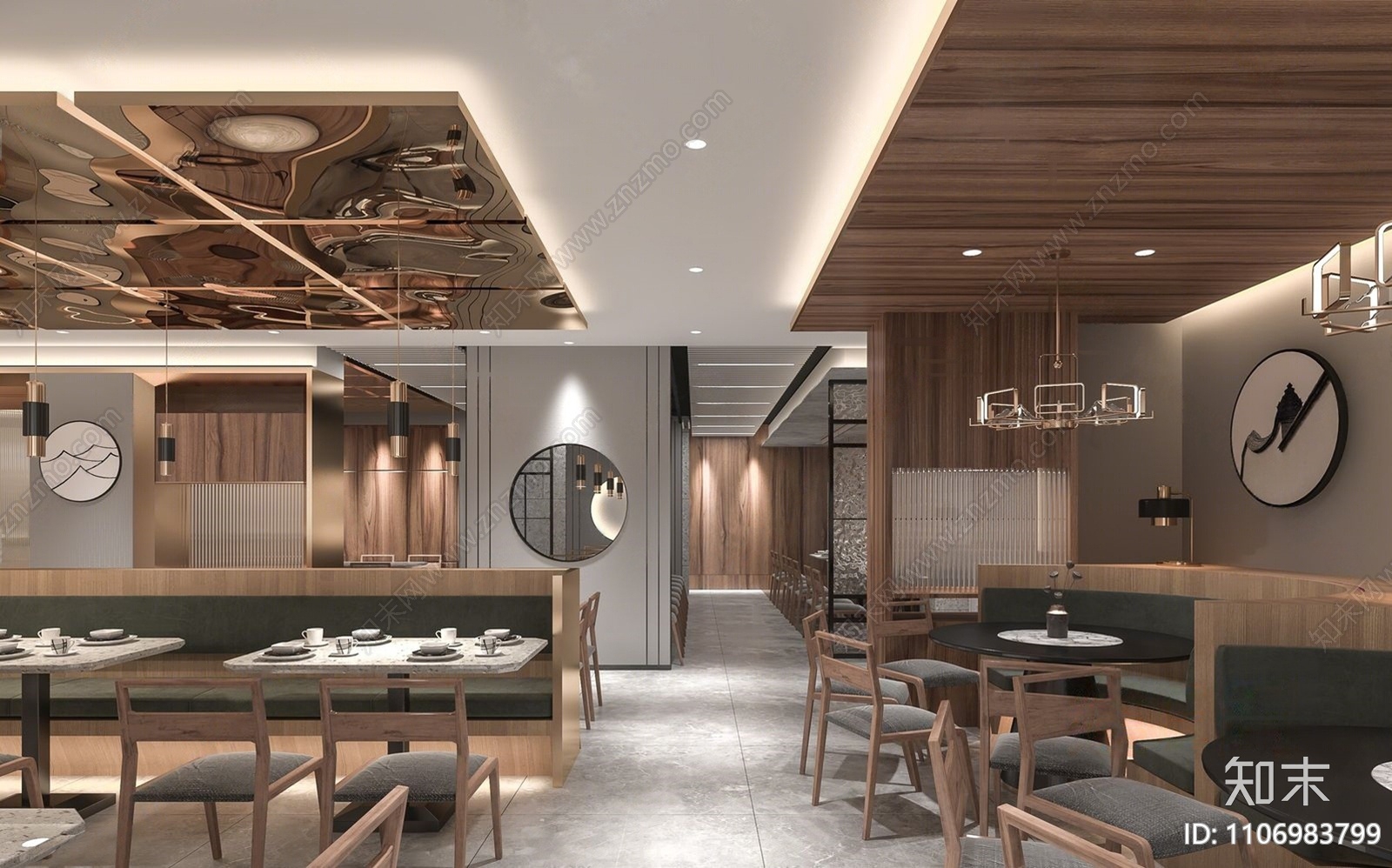 新中式火锅店3D模型下载【ID:1106983799】_知末3d模型网