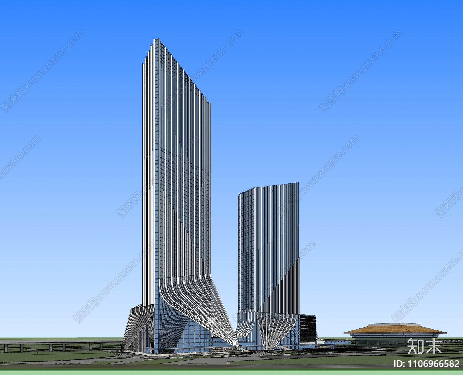 现代超高层办公楼SU模型下载【ID:1106966582】
