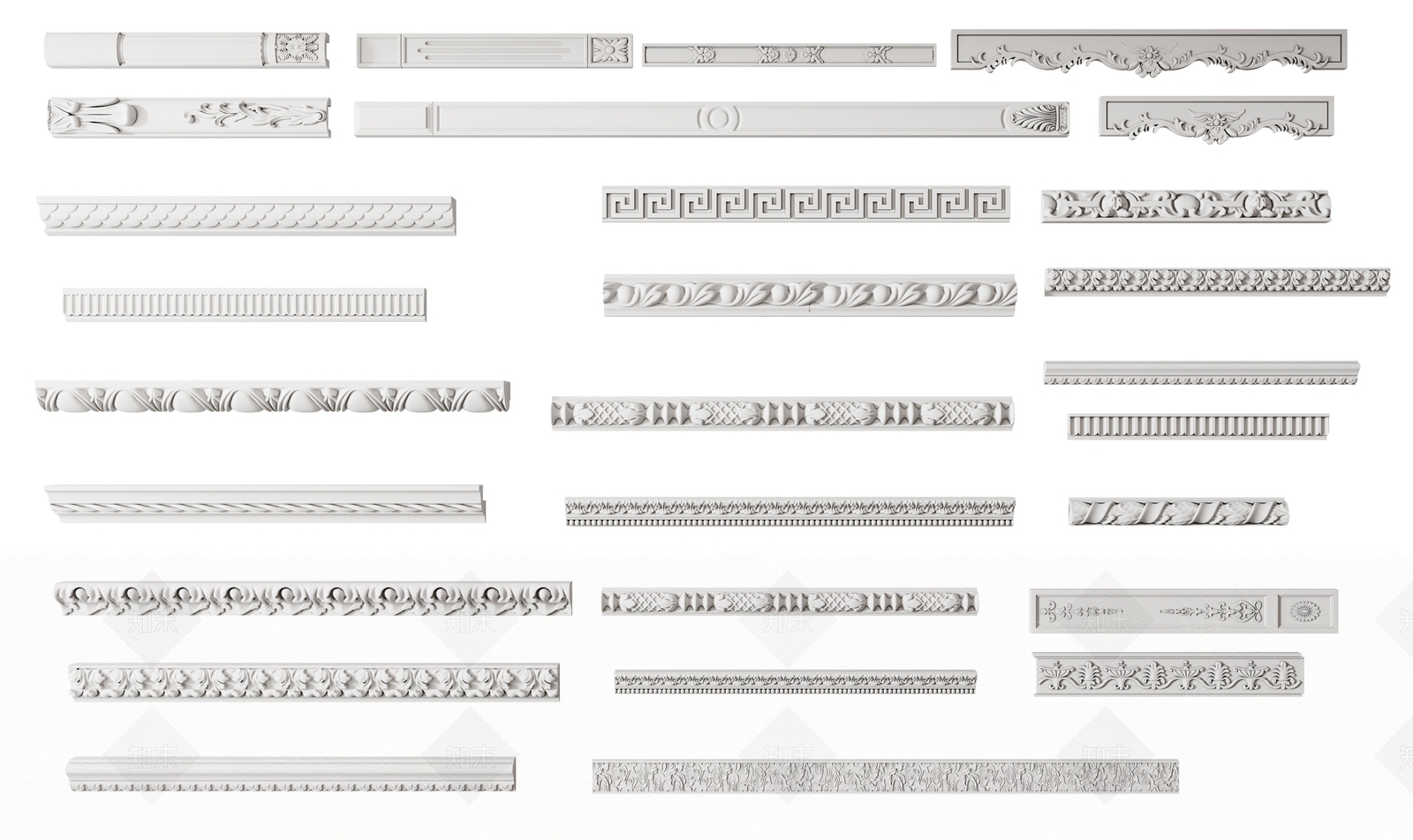 欧式古典欧式石膏线条3D模型下载【ID:1106969516】