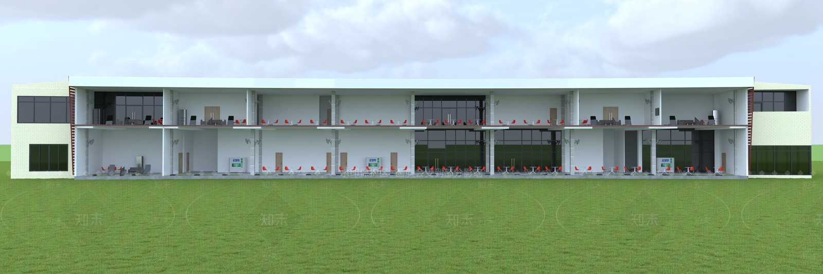 现代体育建筑SU模型下载【ID:1107054393】
