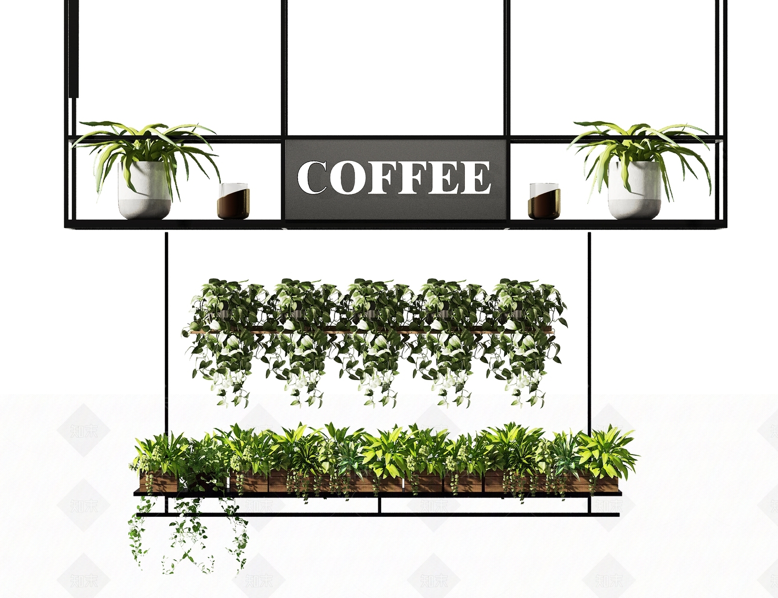 现代植物吊篮3D模型下载【ID:1106973354】