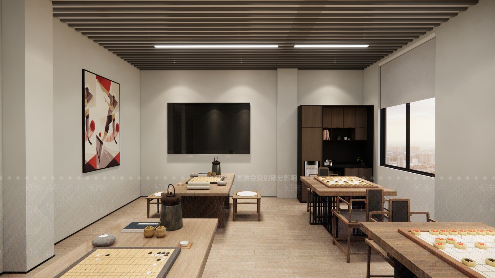 现代棋牌室SU模型下载【ID:1107045762】