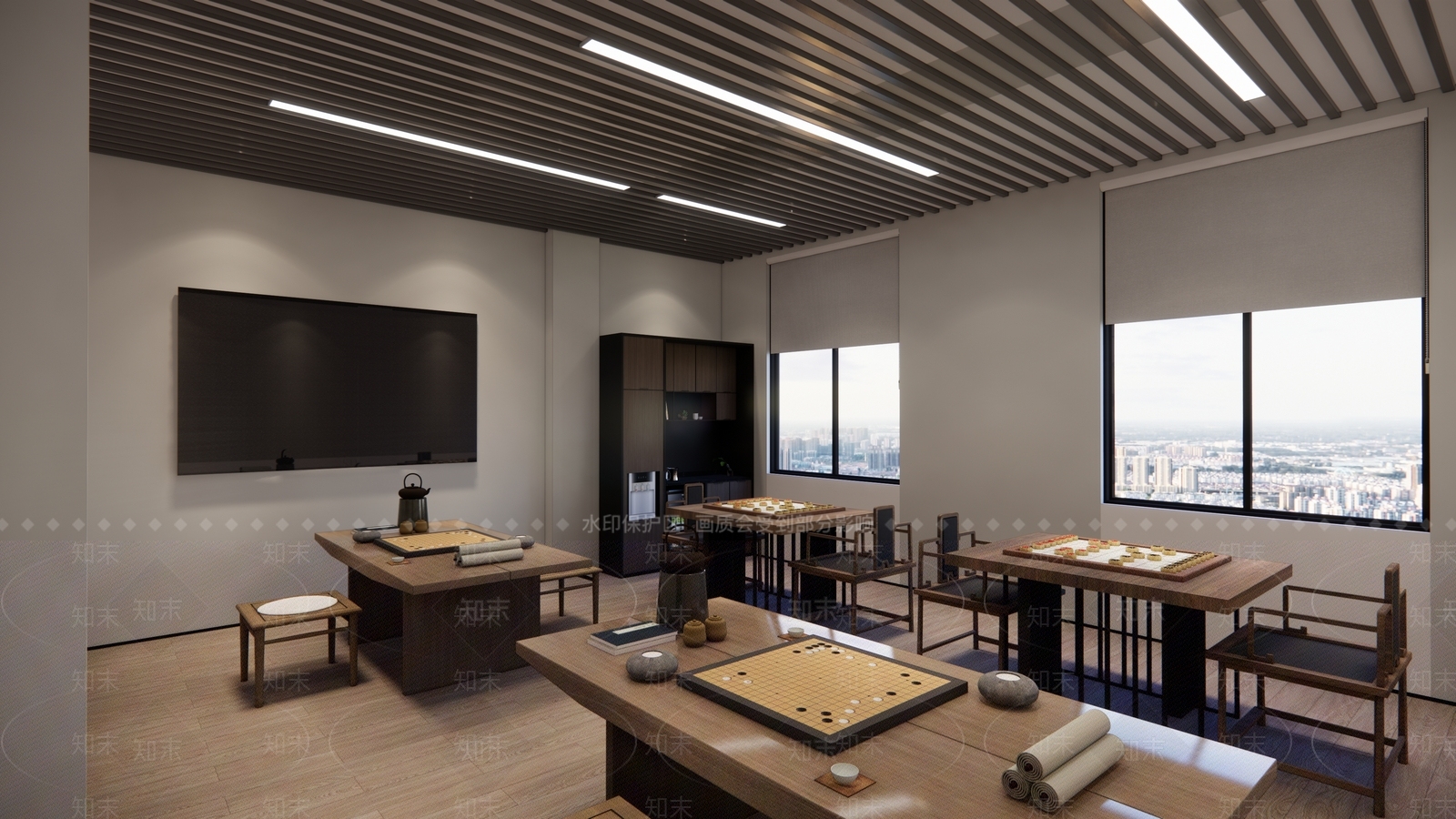现代棋牌室SU模型下载【ID:1107045762】