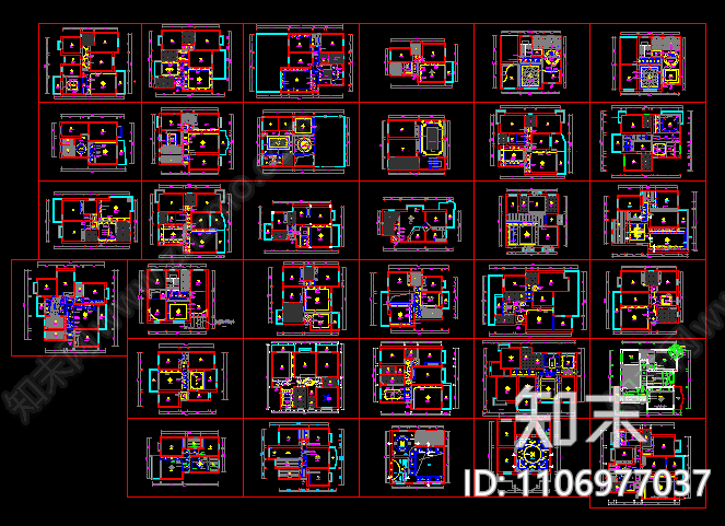 家装CAD素材施工图下载【ID:1106977037】