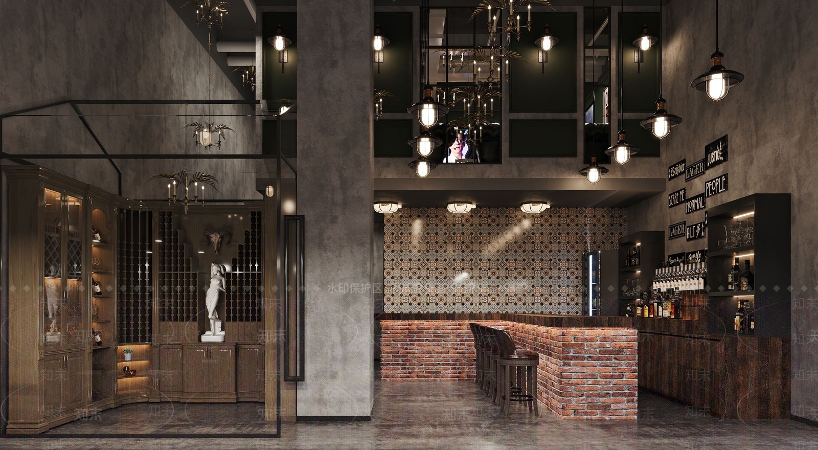美式酒吧3D模型下载【ID:1106979048】