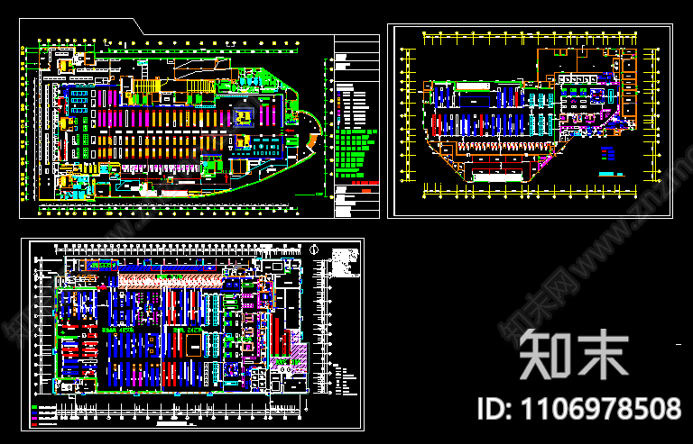 大型超市平面布置图施工图下载【ID:1106978508】