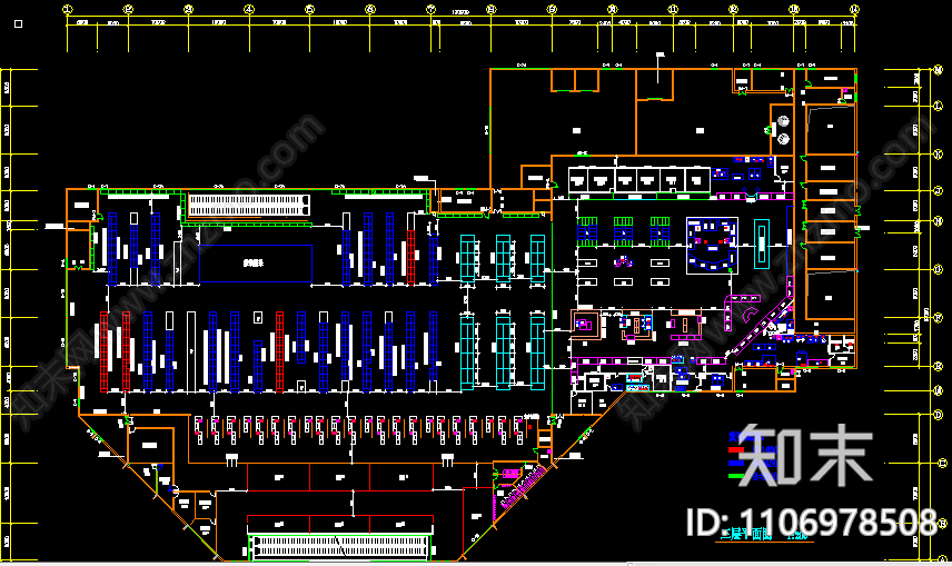 大型超市平面布置图施工图下载【ID:1106978508】
