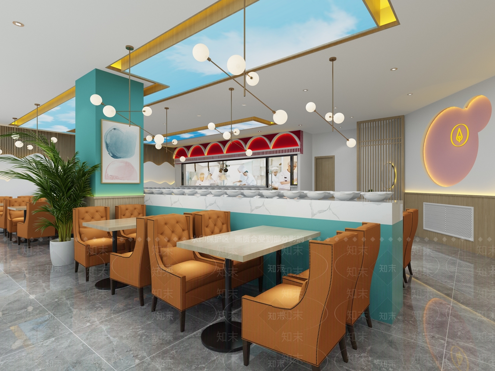 现代火锅店3D模型下载【ID:1107104004】
