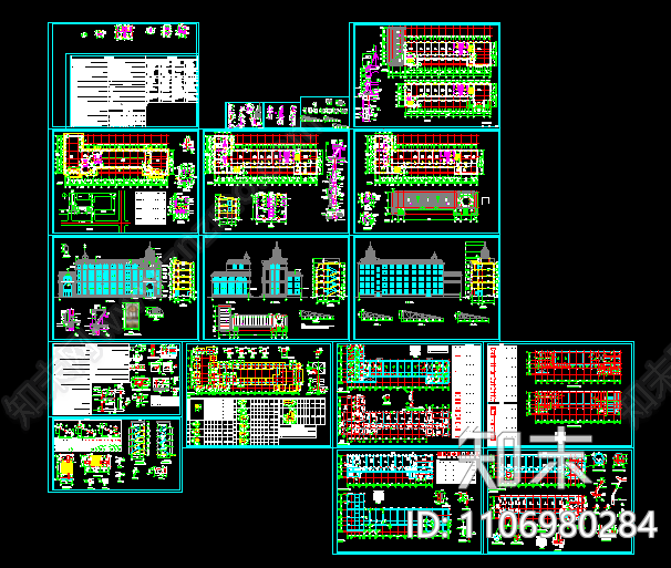 社报局办公楼建筑结构图cad施工图下载【ID:1106980284】