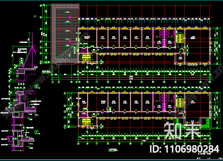 社报局办公楼建筑结构图cad施工图下载【ID:1106980284】