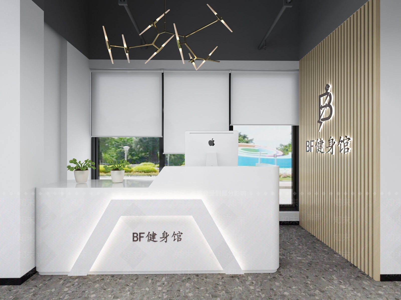 现代健身房前台3D模型下载【ID:1107104089】