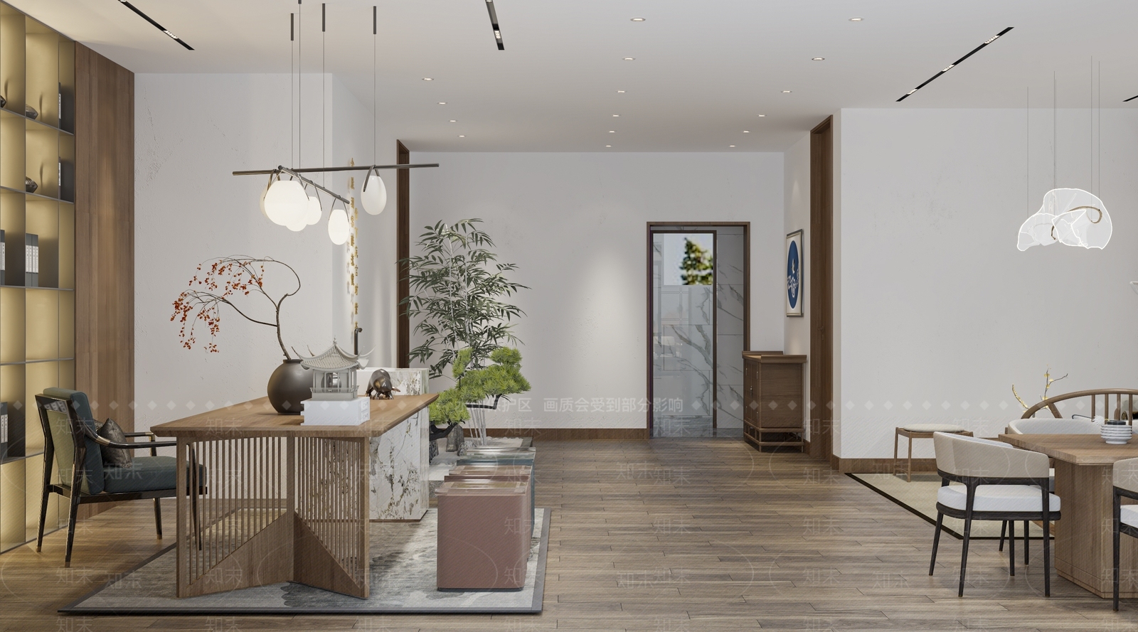 新中式茶室3D模型下载【ID:1106987939】