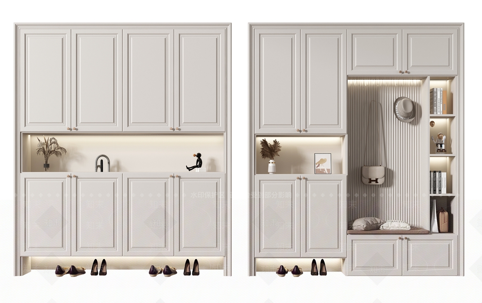 简欧鞋柜3D模型下载【ID:1106989334】