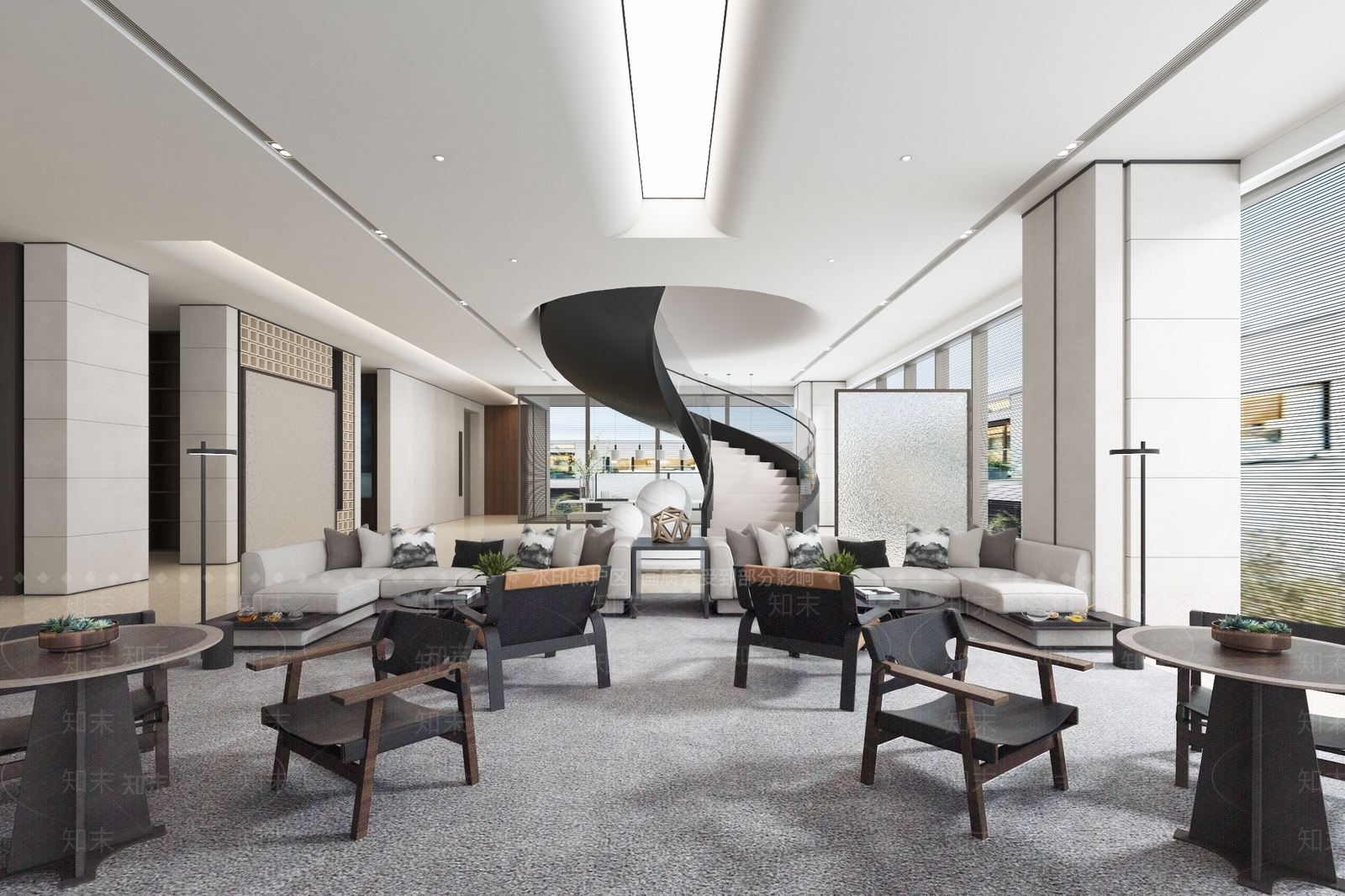 现代办公休息区3D模型下载【ID:1107004782】