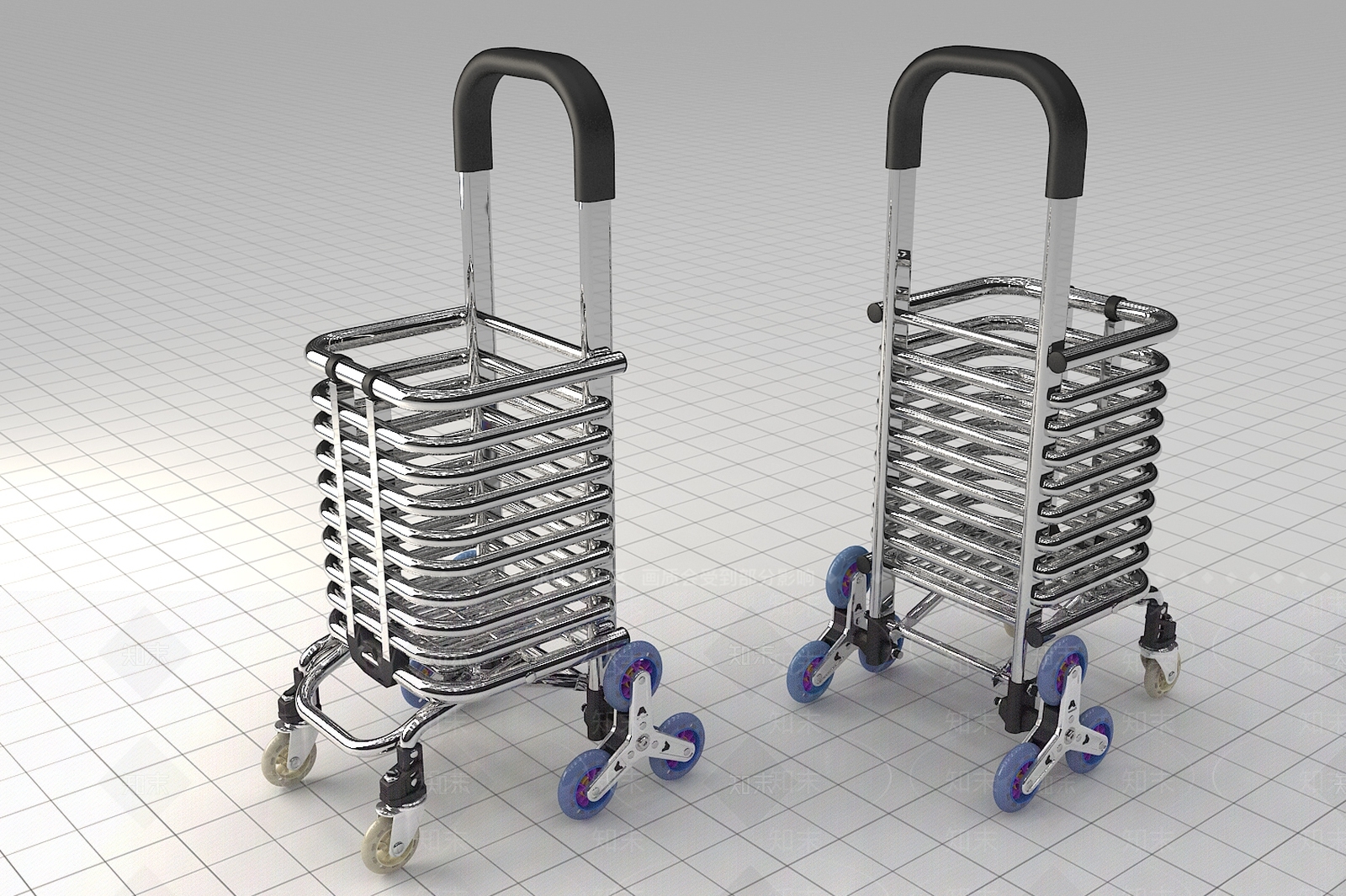 现代超市购物车3D模型下载【ID:1106995314】