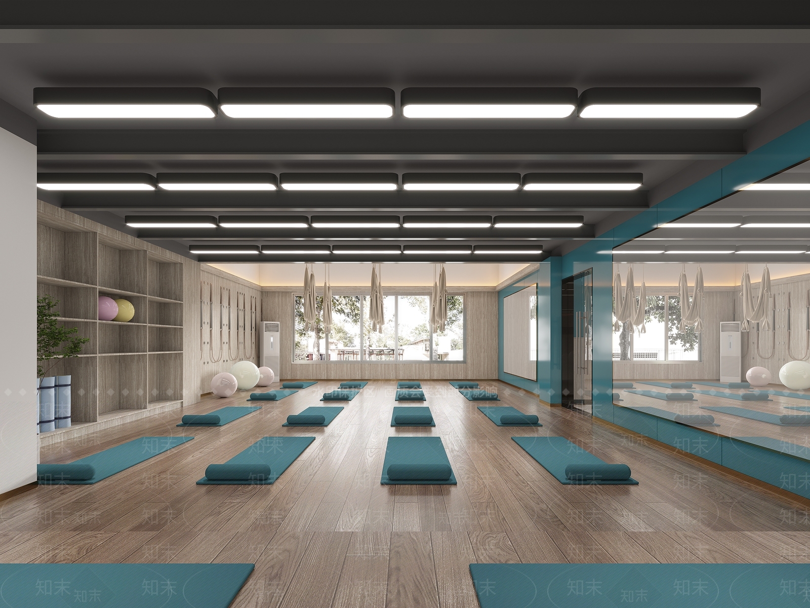 现代瑜伽室3D模型下载【ID:1106998820】