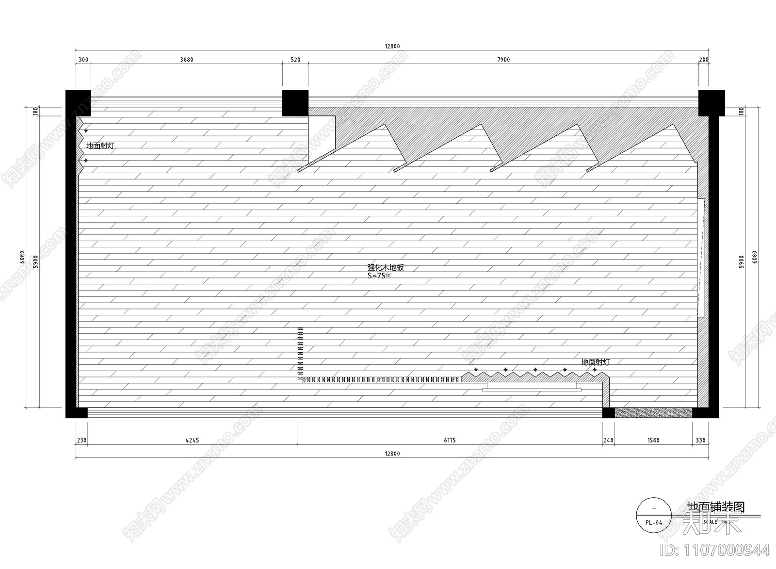 展厅接待洽谈会所CAD施工图cad施工图下载【ID:1107000944】