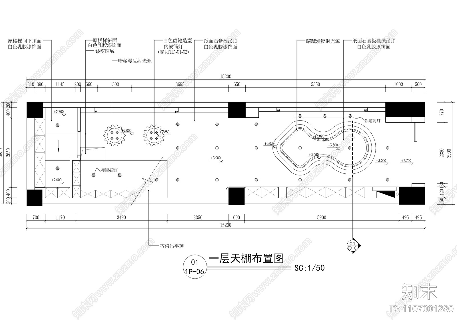 408㎡儿童培训机构CAD施工图cad施工图下载【ID:1107001280】