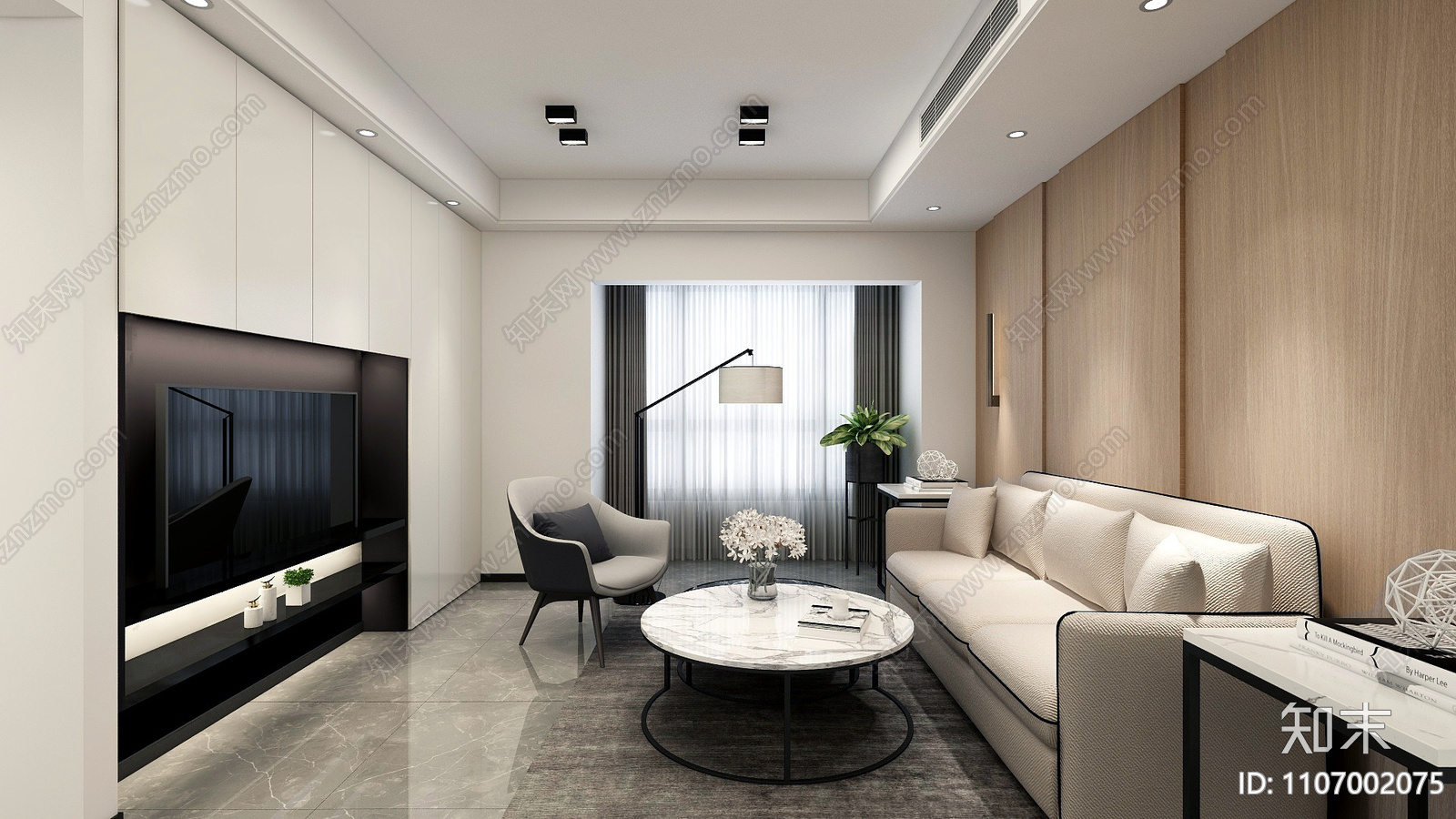 现代简约风格私宅家装CAD施工图施工图下载【ID:1107002075】