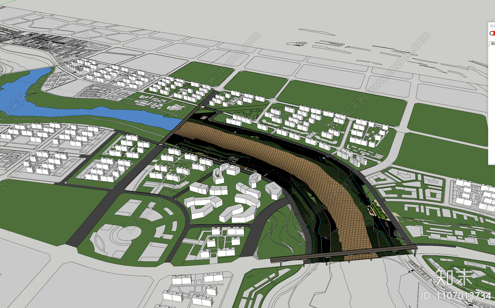 现代滨水景观SU模型下载【ID:1107013734】