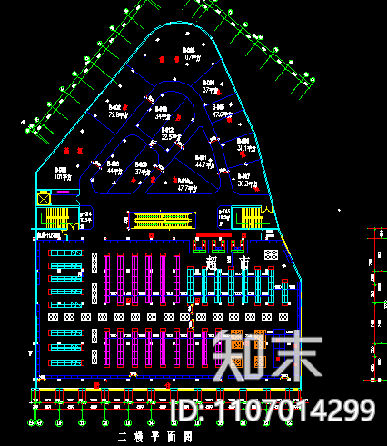 百货布局图cad施工图下载【ID:1107014299】