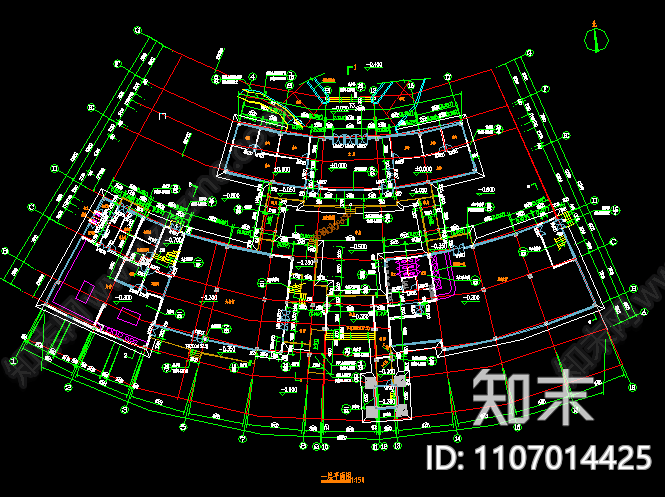 半岛会所施工图cad施工图下载【ID:1107014425】