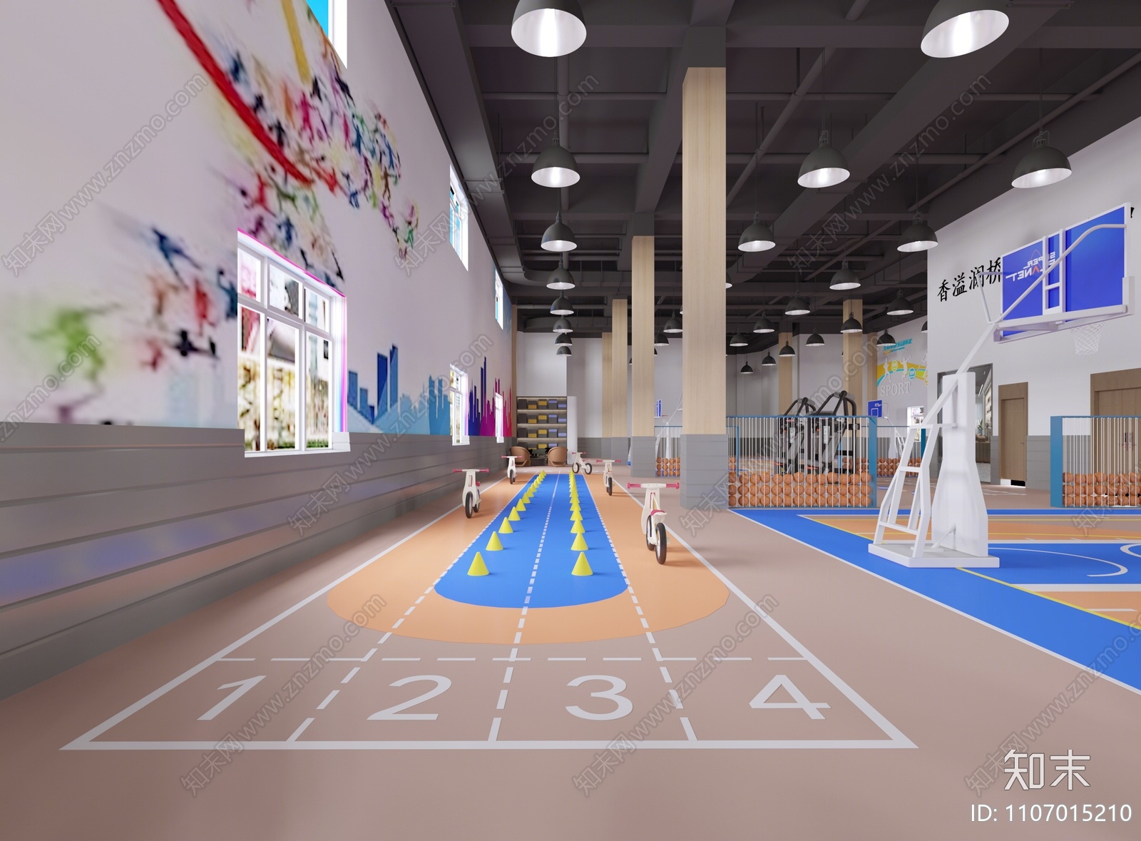 现代儿童体育馆3d模型下载